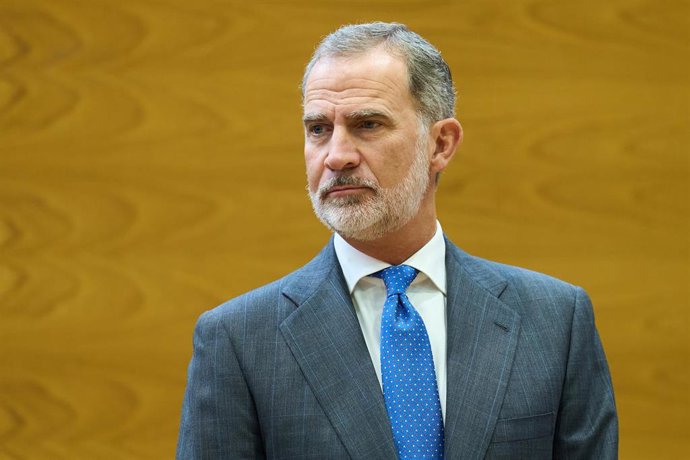 Archivo - El Rey Felipe VI inaugura oficialmente el curso académico de las universidades españolas, en el Paraninfo de la Universidad de Cantabria (UC), a 25 de septiembre de 2023, en Santander, Cantabria (España). 
