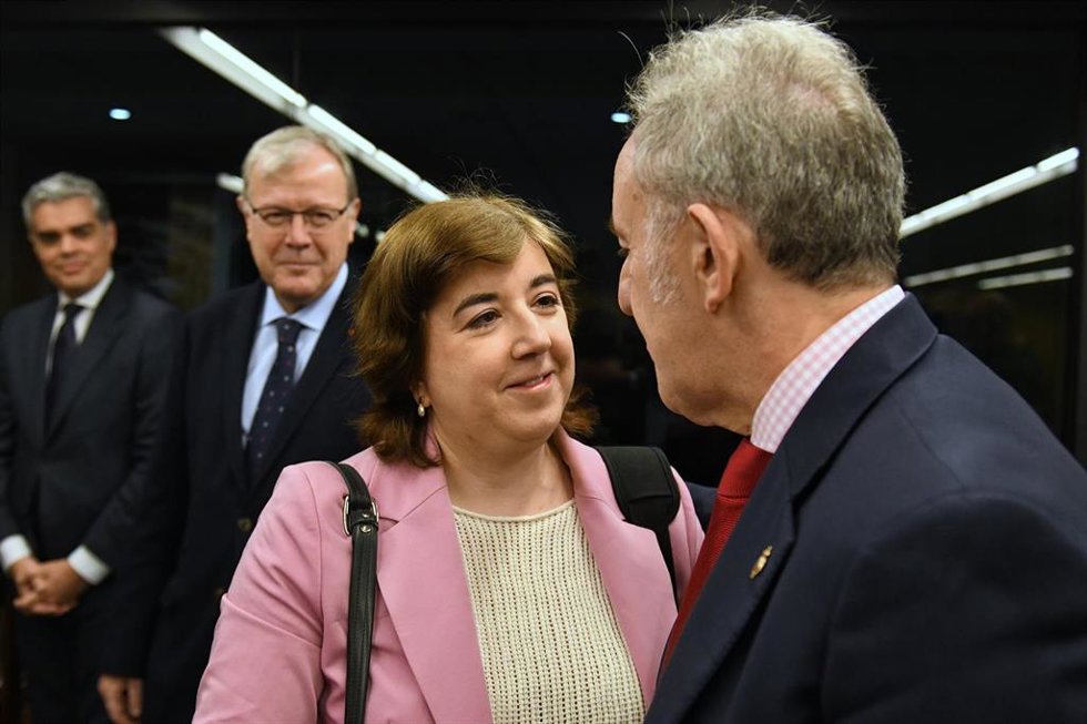 La presidenta interina del Consejo de Administración de la Corporación RTVE, Concepción Cascajosa, llega para su comparecencia en la Comisión Mixta de Control Parlamentario de la Corporación RTVE y sus Sociedades,  en el Congreso de los Diputados, a 25 