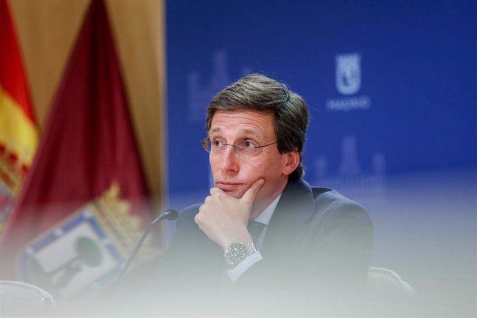 El alcalde de Madrid, José Luis Martínez-Almeida, durante una rueda de prensa posterior a la Junta de Gobierno, en el Palacio de Cibeles