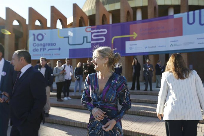 La consejera de Desarrollo Educativo y Formación Profesional, Patricia del Pozo, en el décimo Congreso Nacional de Formación Profesional que se ha celebrado en el Palacio de Exposiciones y Congresos (Fibes) en Sevilla.