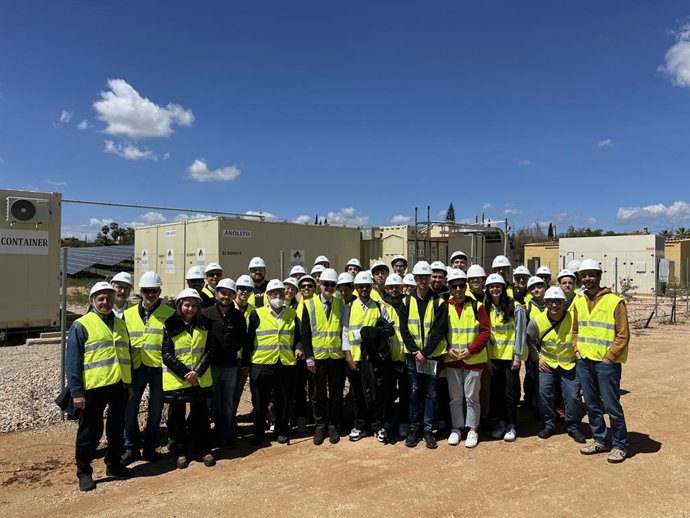 Una treintena de alumnos de Ingeniería de la Universitat de les Illes Balears y del Colegio Oficial de Ingenieros de Baleares han visitado la planta de baterías de vanadio Endesa en Son Orlandis.