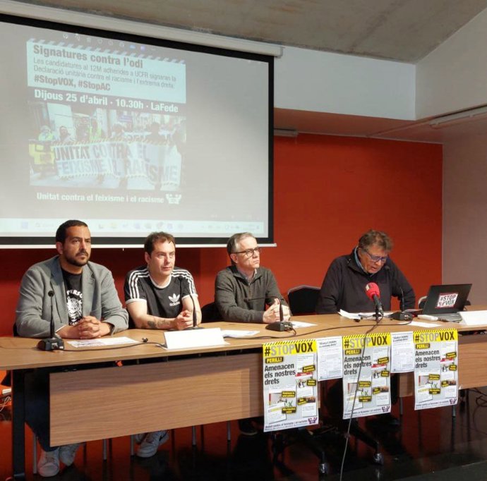 ERC, Comuns y la CUP firman una declaración para combatir "el racismo y la extrema derecha"