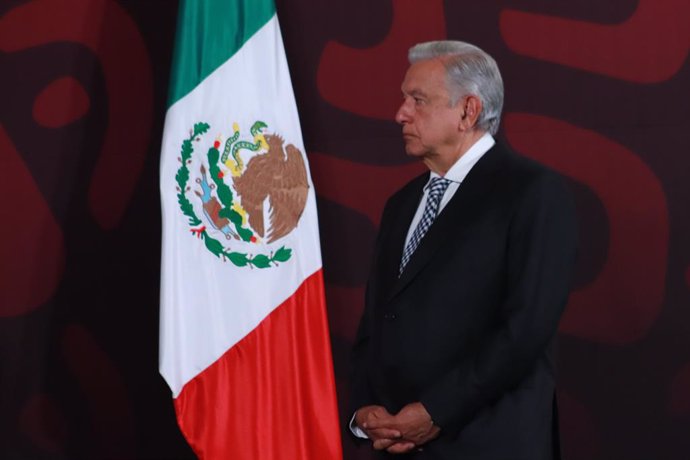 April 24, 2024, Mexico City, Mexico: Mexico's President, Andres Manuel Lopez Obrador speaking during his daily briefing conference at National Palace.
