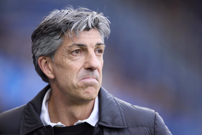 Imanol Alguacil head coach of Real Sociedad looks on prior to the LaLiga EA Sports match between Deportivo Alaves and Real Sociedad at Mendizorrotza on March 31, 2024, in Vitoria, Spain.
