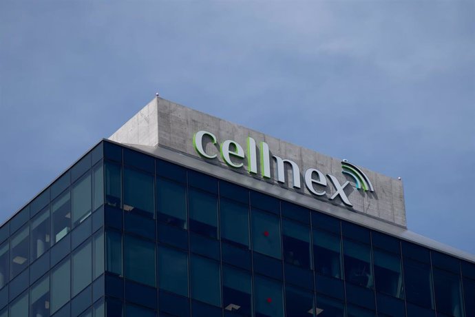 Fachada de la sede de Cellnex Telecom, a 2 de abril de 2024, en Barcelona, Catalunya (España).