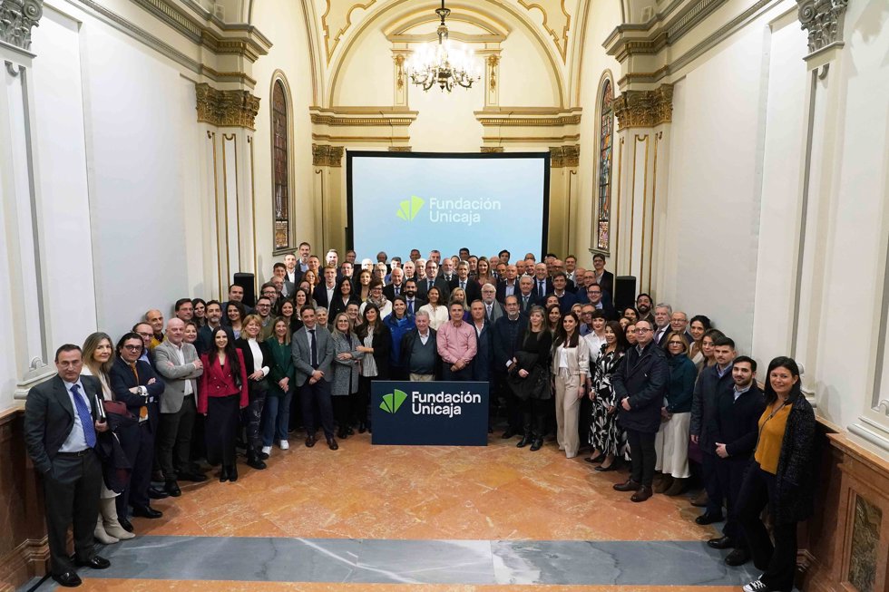 Fotografía corporativa de la presentación de la nueva identidad de Fundación Unicaja.