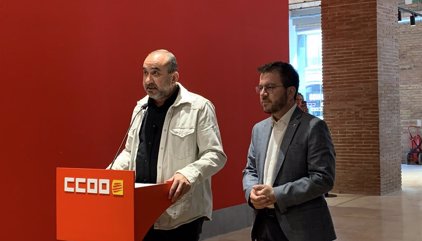 Aragonès reivindica la feina "colze a colze" amb els agents socials i amb CCOO de Catalunya
