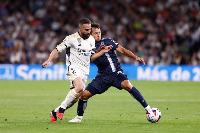 Archivo - Daniel Carvajal of Real Madrid in action during the spanish league, La Liga EA Sports, football match played between Real Madrid and Real Sociedad at Santiago Bernabeu stadium on September 17, 2023, in Madrid, Spain.