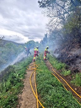 Extinción del incendio en Liébana