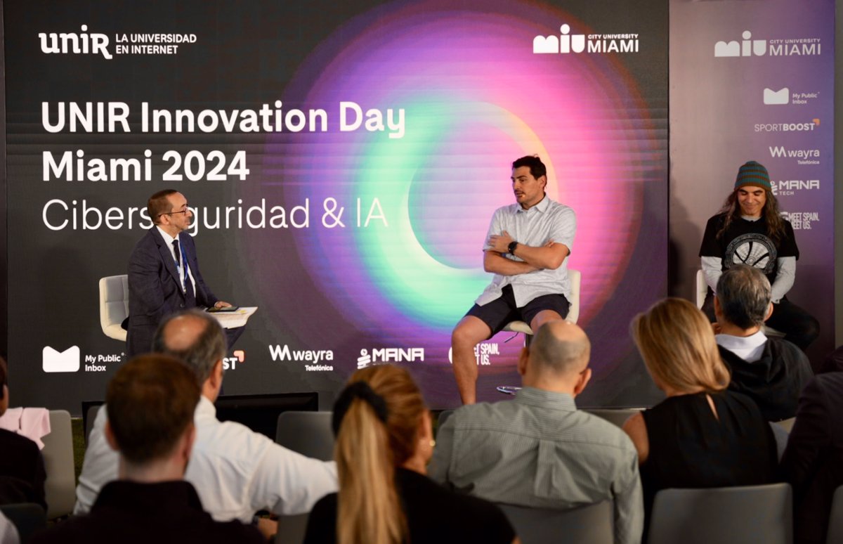 Chema Alonso e Iker Casillas apuestan por una buena formación ante ciberseguridad e IA, en UNIR Innovation Day Miami
