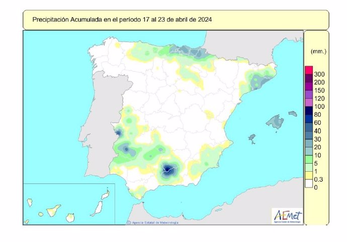 Las lluvias acumuladas se sitúan un 6% por encima de lo normal tras una semana con tormentas en Extremadura y Andalucía.
