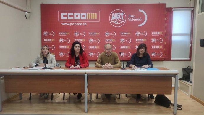 CCOO PV y UGT PV presentan en rueda de prensa sus reivindicaciones para el 28 de abril y el 1 de mayo