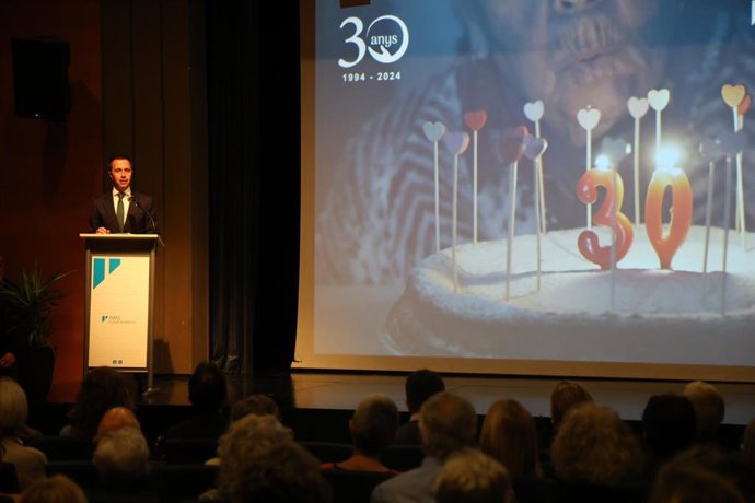 El presidente del Consell de Mallorca, Llorenç Galmés, en el acto por el 30 aniversario del Servicio de Promoción de la Autonomía para las Personas Mayores del IMAS