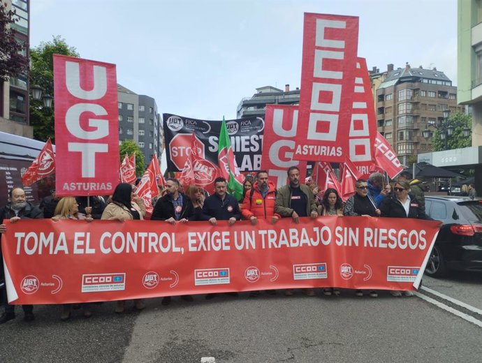 UGT y CCOO convocan una manifestación por el Día Mundial de la seguridad y la salud en el trabajo.