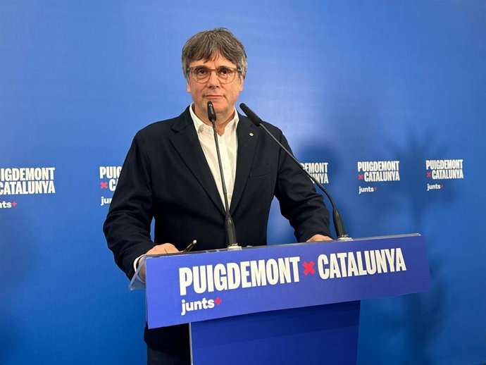 El candidato de Junts+ a las elecciones al Parlament, Carles Puigdemont