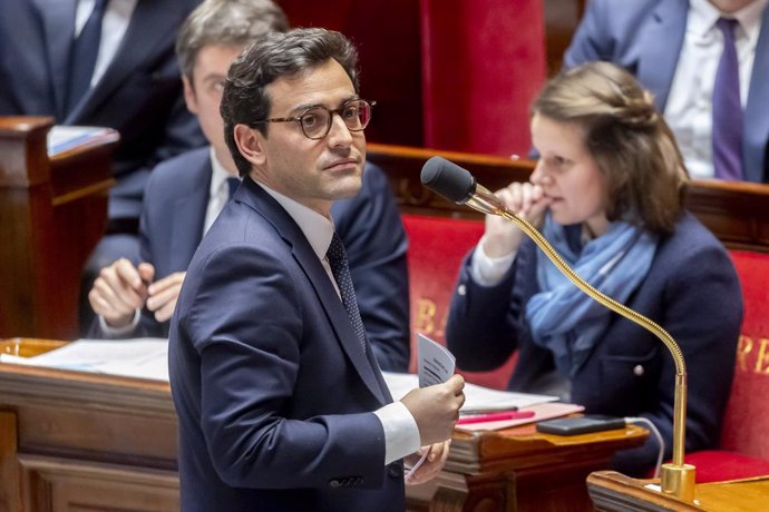 Archivo - March 12, 2024, Paris, France, France: Paris, France March 12, 2024 - Weekly session of questions to the government at the French Parliament - Stephane sejourne..POLITIQUE, QAG, QUESTIONS AU GOUVERNEMENT, PARLEMENT, HEMICYCLE.