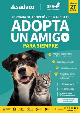 Sadeco promociona el sábado la acogida responsable de animales con la jornada 'Adopta un amigo para siempre'.