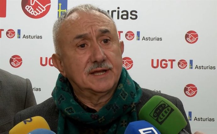 El secretario general de UGT, Pepe Álvarez, durante su participación en los premios de UGT Asturias por el 1º de mayo