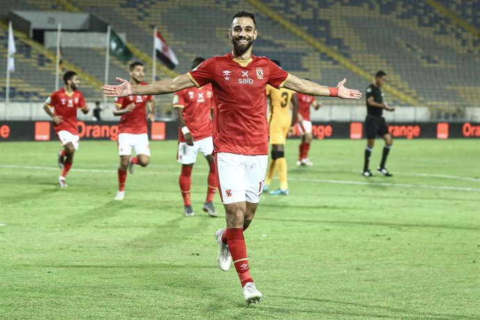 Archivo - 17 July 2021, Morocco, Casablanca: Al Ahly's Amr El Solia celebrates scoring his side's third goal during the CAF Champions League Final soccer match between Kaizer Chiefs FC and Al Ahly SC at Mohamed V Stadium. Photo: Stringer/dpa