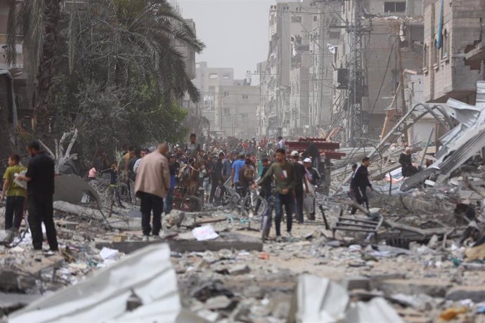 Vista del campo de refugiados de Nuseirat, en el centro de la Franja de Gaza