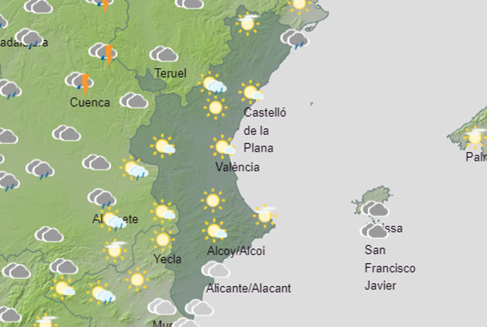 Predicción del tiempo para este sábado 27 de abril en la Comunitat Valenciana