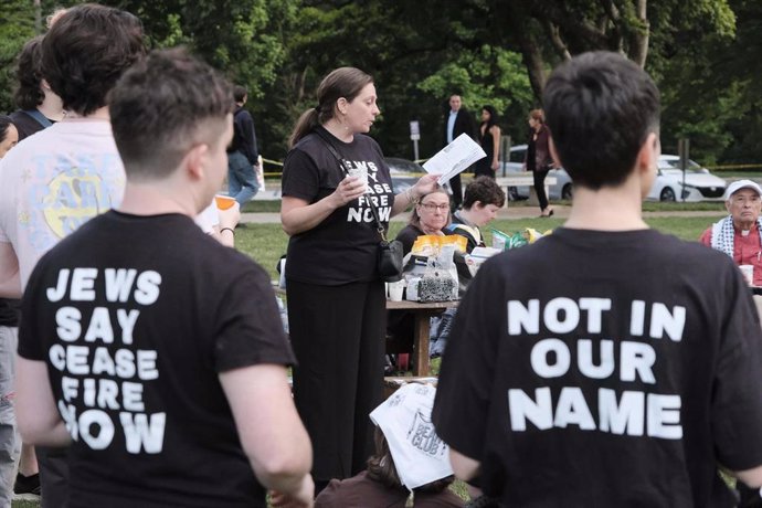 Manifestacion en la universidad de Emory (EEUU) por el fin de la guerra entre Israel y Hamás 