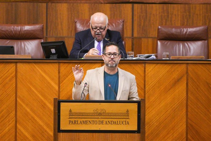 Archivo - El portavoz del Grupo Mixto-Adelante Andalucía, José Ignacio García, en una imagen de archivo en el Pleno del Parlamento. 