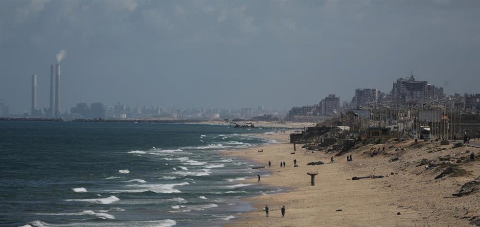 Archivo - Construcción del nuevo puerto de EEUU en la Franja de Gaza