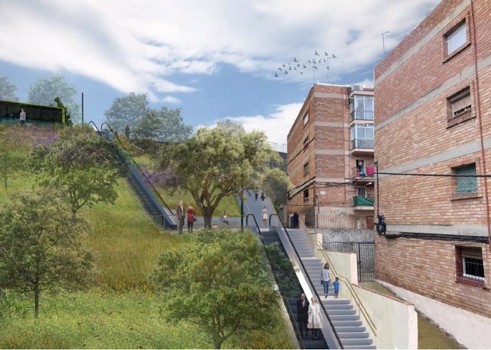 Archivo - El barri del Carmel de Barcelona estrenarà noves escales mecàniques el 2025