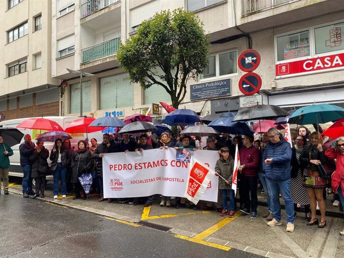 Concentración dos socialistas galegos en Santiago