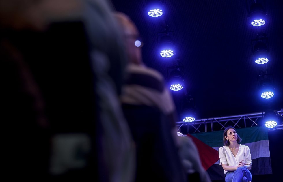 La candidata de Podemos a las elecciones europeas, Irene Montero, en el acto 'Joves per la Pau' en Valncia
