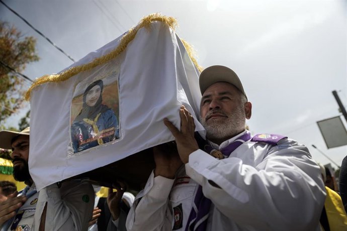 Imagen de un funeral en Líbano tras un ataque israelí 