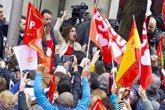 Foto: El PSOE convierte el Comité Federal en un gran acto de apoyo a Sánchez: "¡Pedro, quédate!"