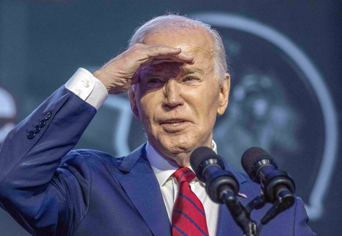 April 24, 2024, Washington, District Of Columbia, USA: United States President Joe Biden makes remarks at the North America's Building Trades Unions Legislative Conference at the Washington Hilton Hotel on Wednesday, April 24, 2024.  Earlier, the Presiden