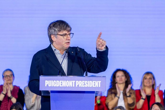 El candidato de Junts+ a las elecciones al Parlament, Carles Puigdemont