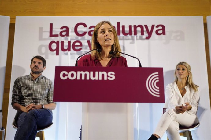 La candidata dels Comuns a presidir la Generalitat, Jéssica Albiach, en un acte de Comuns