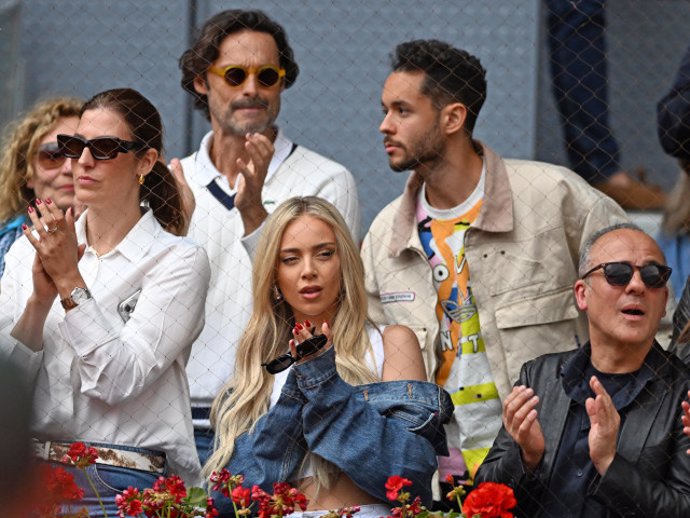 Ván Sánchez, TheGrefg, Carolina Marín, Ana Mena y Javier Gutiérrez en el Mutua Madrid Open.