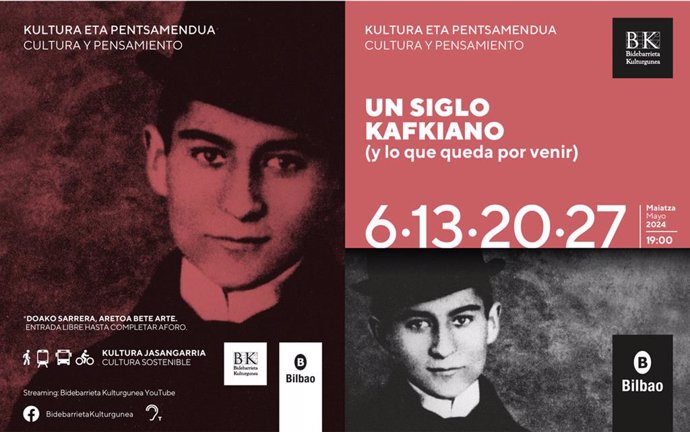 Cartel del ciclo dedicado a Kafka por Bidebarrieta Kulturgunea