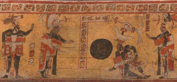 Representación de juego de pelota maya