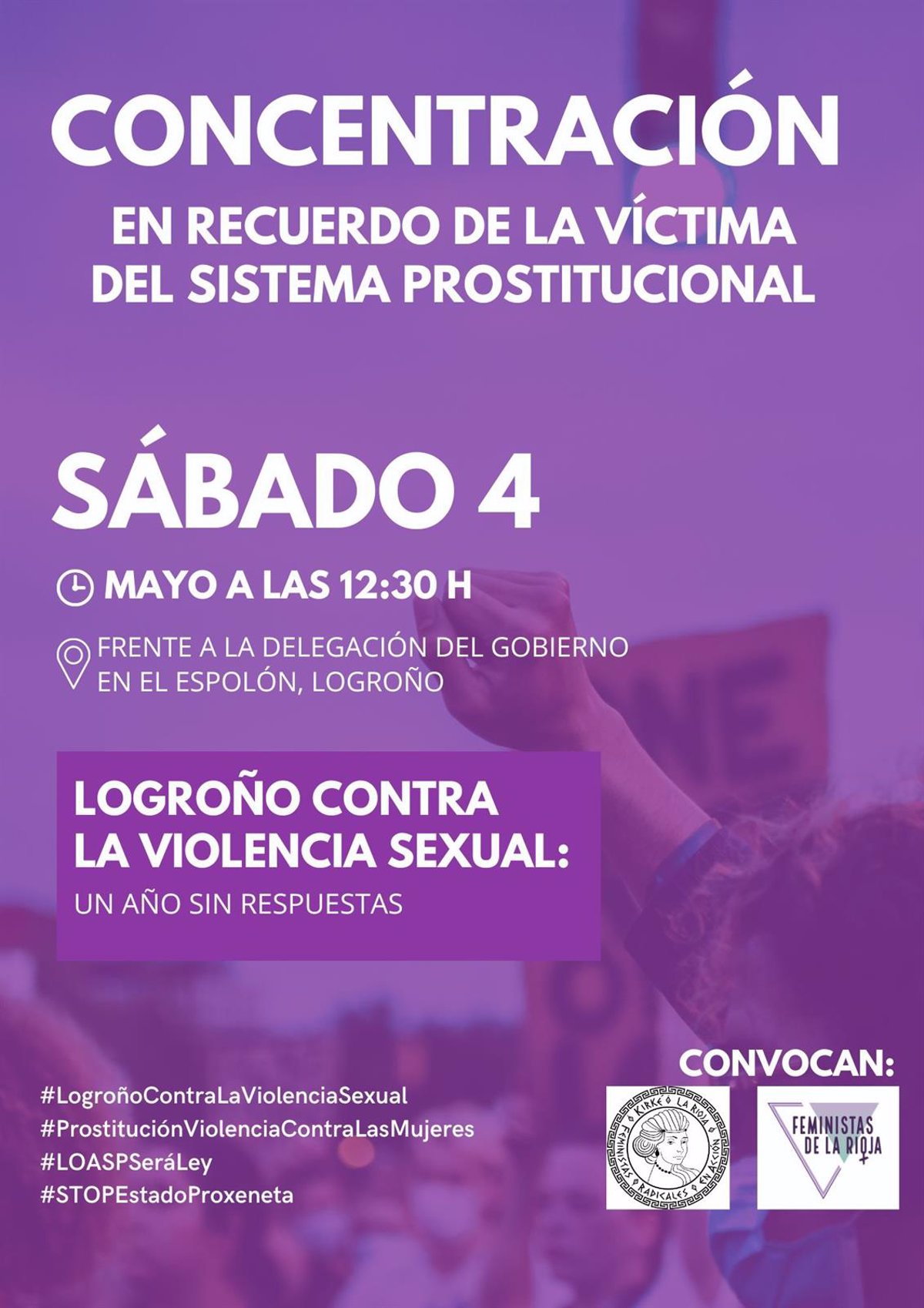 Feministas de La Rioja y Kirké convocan una concentración un año después de morir una mujer en situación de prostitución