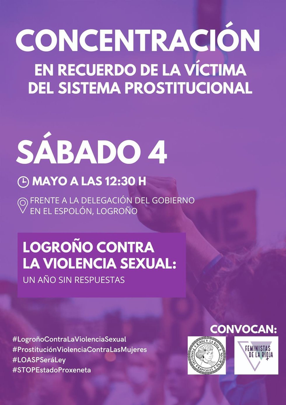 Concentración convocada por Feministas de La Rioja y Kirké