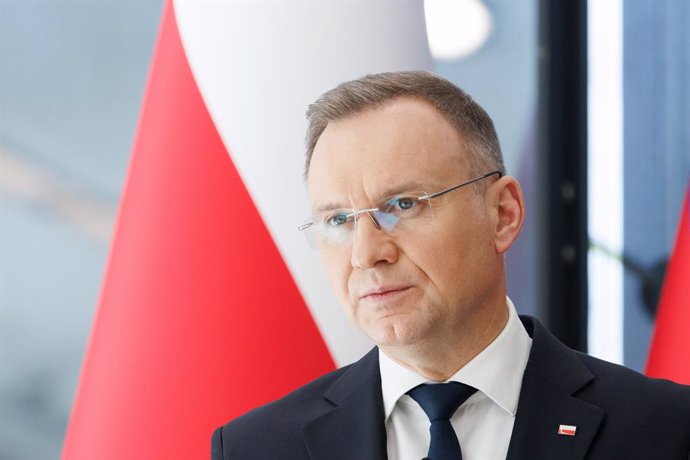 Archivo - March 21, 2024, Kranj, Slovenia: Polish president Andrzej Duda speaks at a press conference after he meets with Slovenian president NataL?a Pirc Musar at the Brdo estate near Kranj. President of Poland, Andrzej Duda was on a two-day official vis