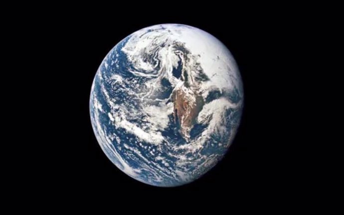 Los astronautas de la NASA tomaron esta fotografía de la Tierra  durante la misión Apolo 10 en 1969.