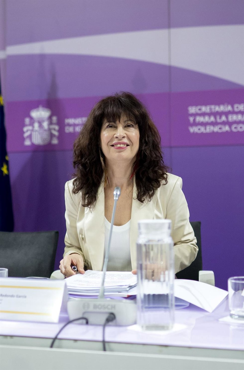 La ministra de Igualdad, Ana Redondo, preside la Conferencia Sectorial de Igualdad, en la sede del Ministerio, a 29 de abril de 2024, en Madrid (España). Durante la reunión con las Comunidades Autónomas, Ceuta y Melilla, se concreta el reparto de fondos