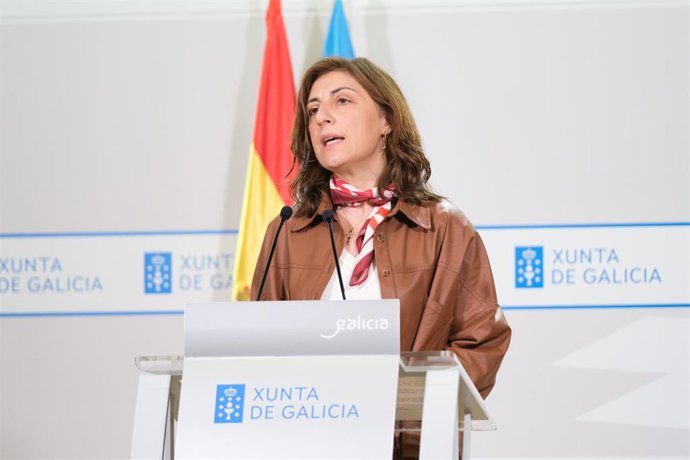 La conselleira de Medio Ambiente, Ángelez Vázquez, durante la rueda de prensa del consello.
