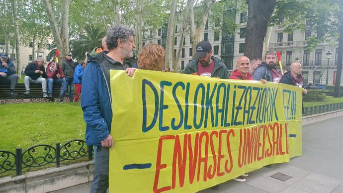Protesta de los trabajadores de Envases en Bilbao