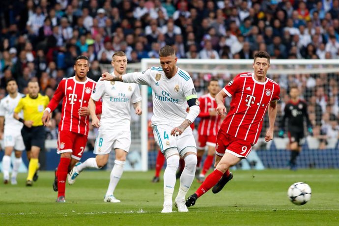 Archivo - Sergio Ramos of Real Madrid during the Champions League, 1/2 second round, soccer match played at Santiago Bernabeu Stadium, Madrid, Spain, between Real Madrid and Bayern Munich, May 1th, 2018.
