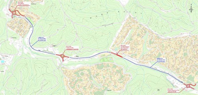 Plano de la zona afectada por las obras.