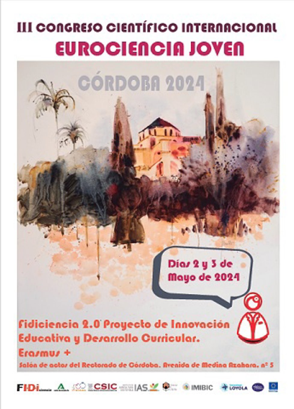 Cartel del 'III Congreso Científico Internacional EuroCiencia Joven', organizado por el IES Fidiana.
