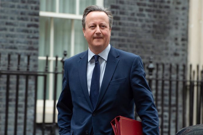 April 16, 2024, London, England, United Kingdom: Foreign Secretary DAVID CAMERON leaves Downing Street after a Cabinet Meeting.